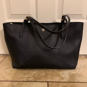 Tory Burch Robinson Tote with Middle Zip, Navy
